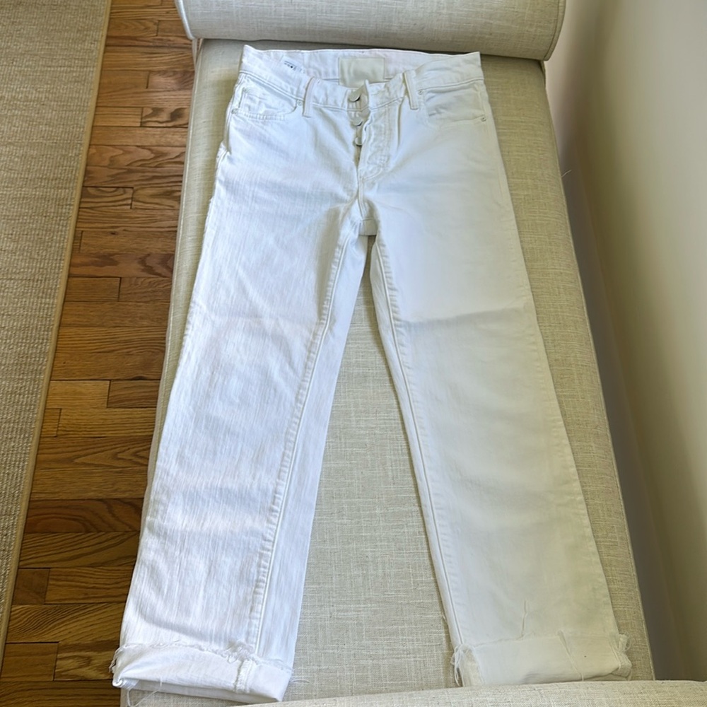 MOTHER denim - Scrapper Cuff Ankle Fray - White - Size 24